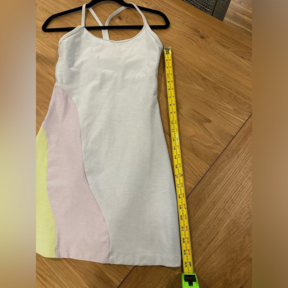 White Colorblock Mini Dress with Pastel Accents